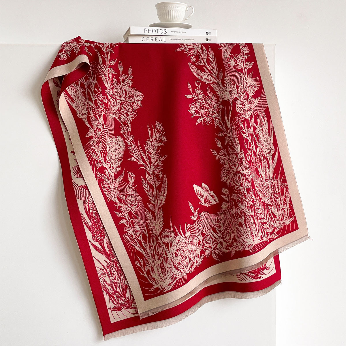 Pashmina Wrap Large - Imitation Cashmere Scarf Women Fringed Thick