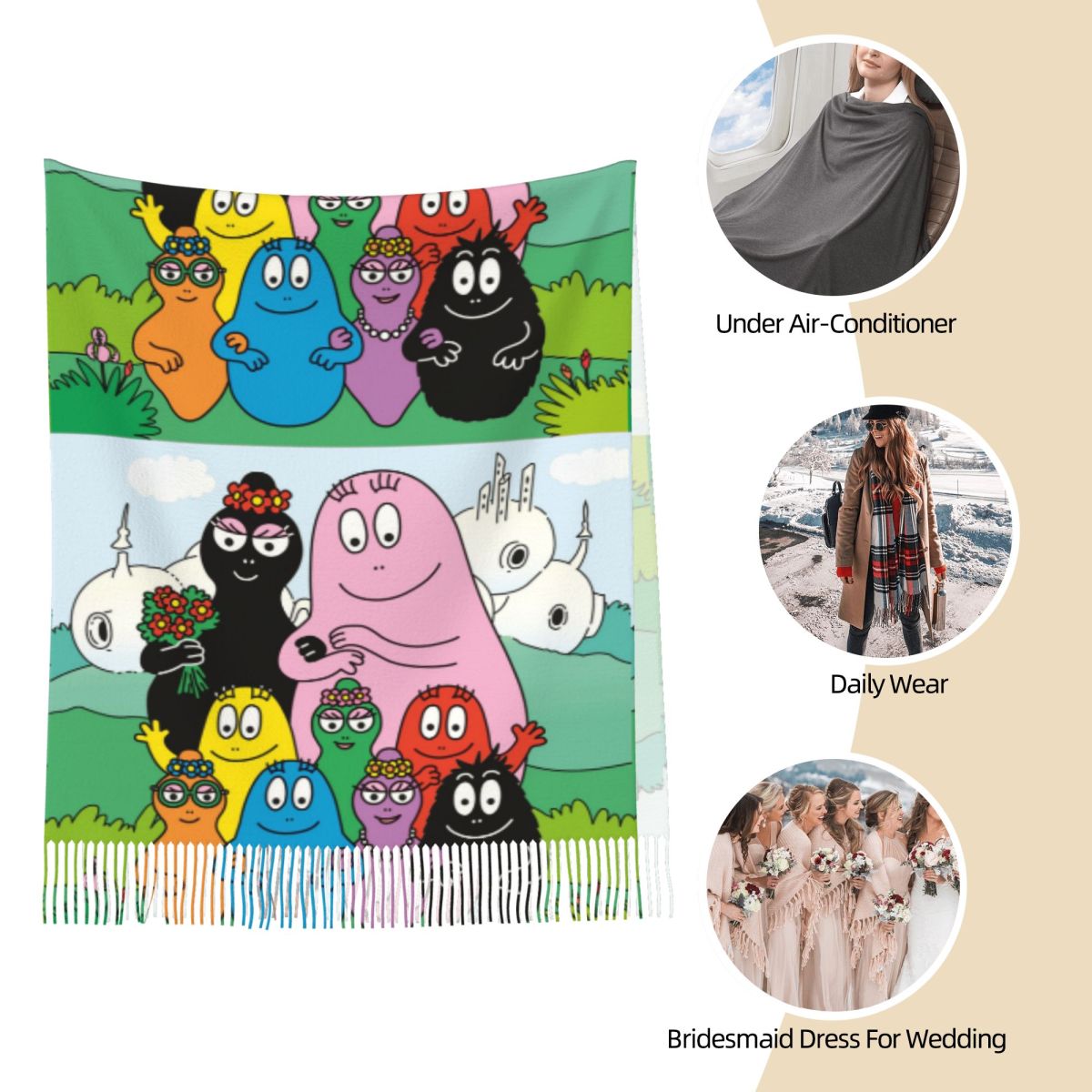 Les Barbapapa Family Shawls Wr - đánh giá và giá Pashmina Wrap Large
