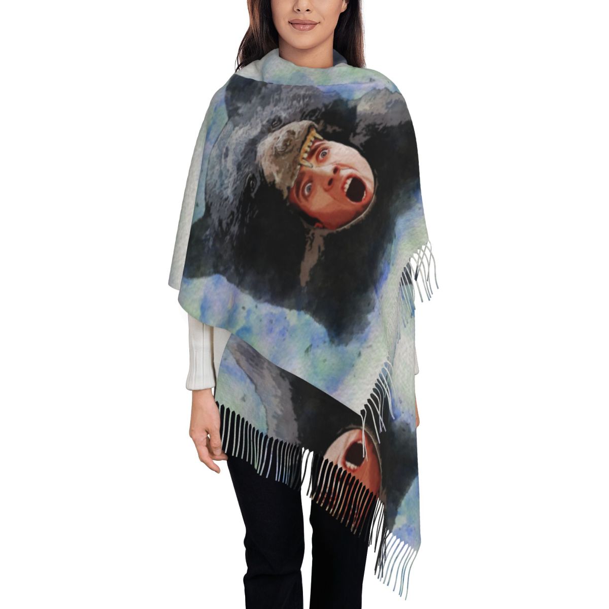 Cage Bear Watercolor Scarf for - đánh giá và giá Pashmina Wrap Large