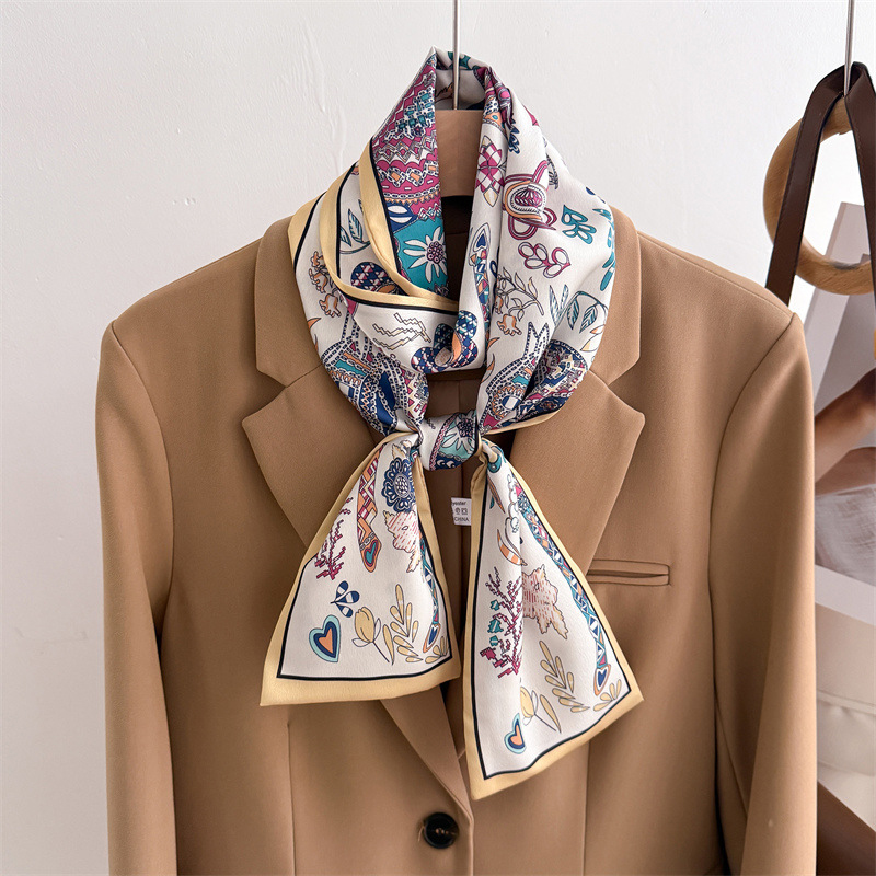 45 Color Women Silk Feel Print - đánh giá và giá Silk Neck Scarf