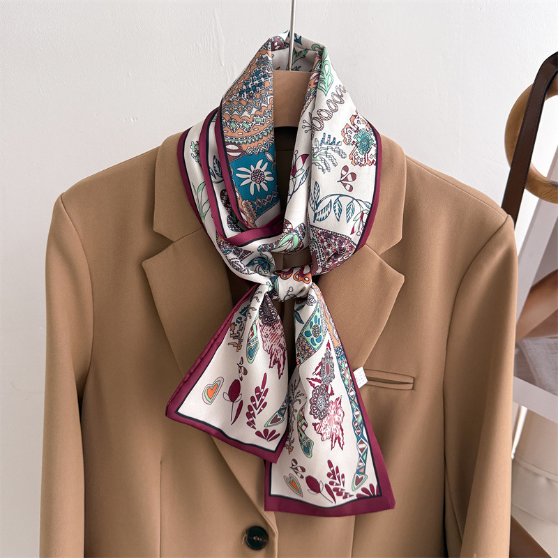 45 Color Women Silk Feel Print - đánh giá và giá Silk Neck Scarf