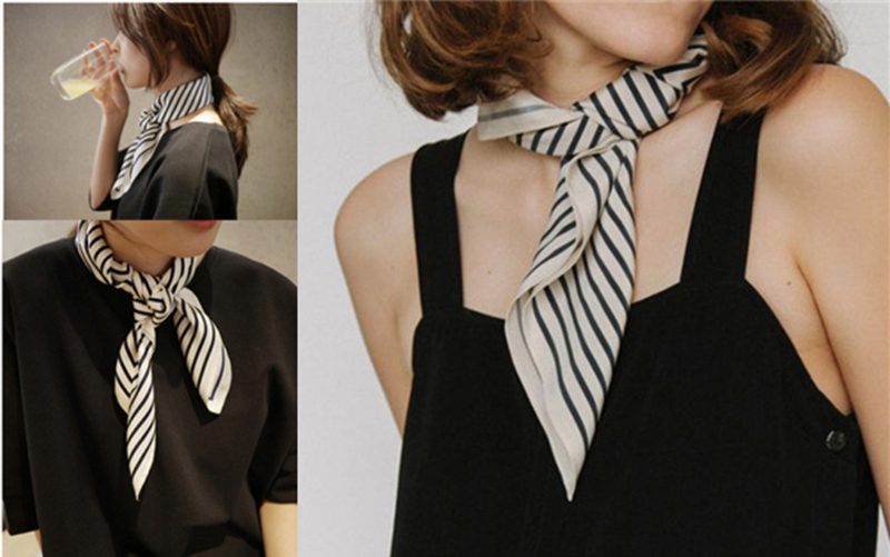 Viền Khung Vuông Khăn Bandanna - đánh giá và giá Silk Tie Striped